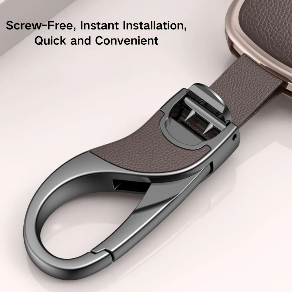 Mercedes Benz Aluminum Alloy Leather Car Key Fob Protection Case Cover For Benz A, C, E, S, G-Class, GLA, GLB, GLC, GLE, GLS, CLA, CLS, EQC - Image 32