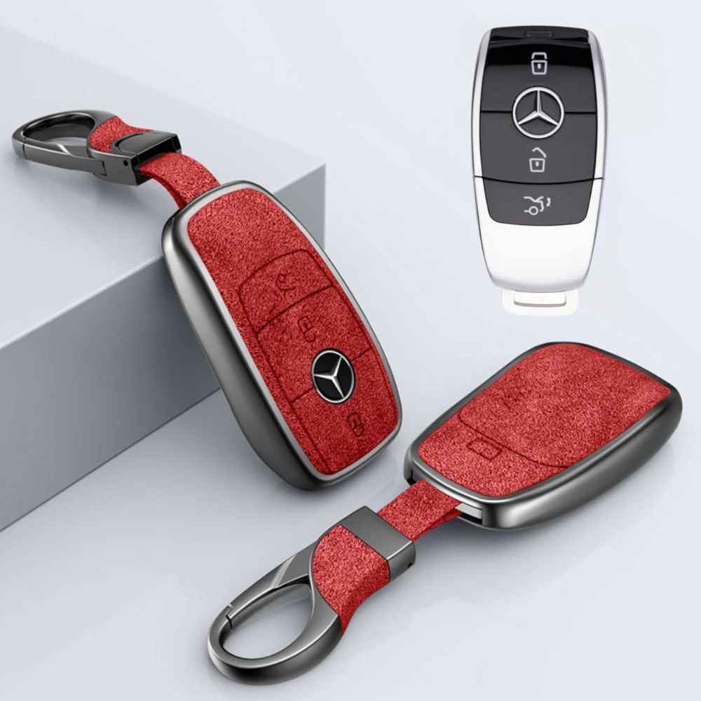 Mercedes Benz Aluminum Alloy Leather Car Key Fob Protection Case Cover For Benz A, C, E, S, G-Class, GLA, GLB, GLC, GLE, GLS, CLA, CLS, EQC - Image 9