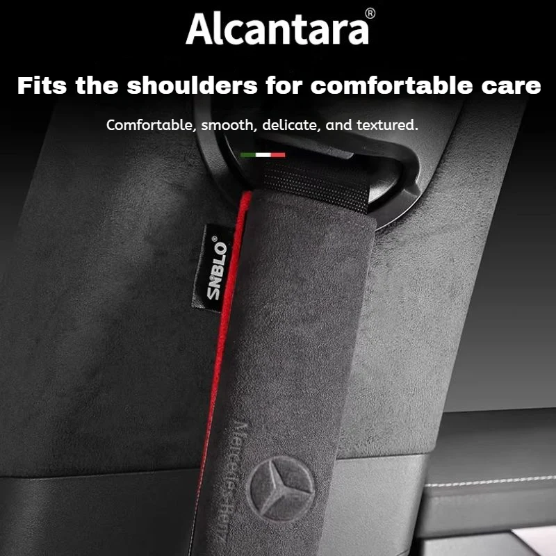 Mercedes-Benz Car Interior Accessory Suede Seat Belt Shoulder Pad for GLC, GLB, GLA, AMG, C-Class - Image 3