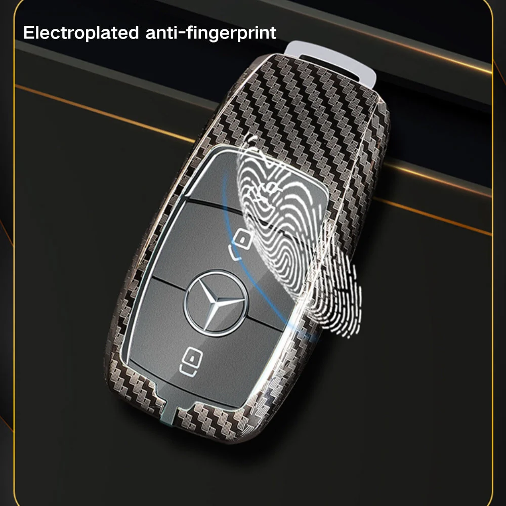 Mercedes Benz Carbon Fiber Metal Protective Car Key Fob Case Cover For Benz A, B, C, E, GLC, GLE - Image 10