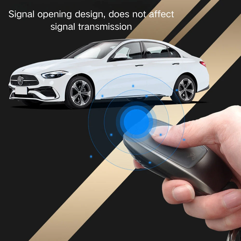 Mercedes Benz Carbon Fiber Metal Protective Car Key Fob Case Cover For Benz A, B, C, E, GLC, GLE - Image 7