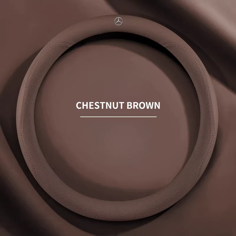 Mercedes-Benz Genuine Leather Breathable Steering Wheel Cover for E300L, C260L, GLC300, S450, GLE450, A200, GLK300 - Image 11