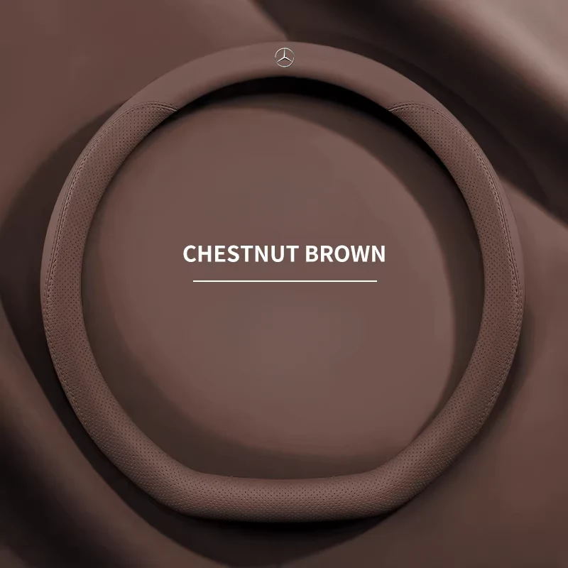 Mercedes-Benz Genuine Leather Breathable Steering Wheel Cover for E300L, C260L, GLC300, S450, GLE450, A200, GLK300 - Image 15