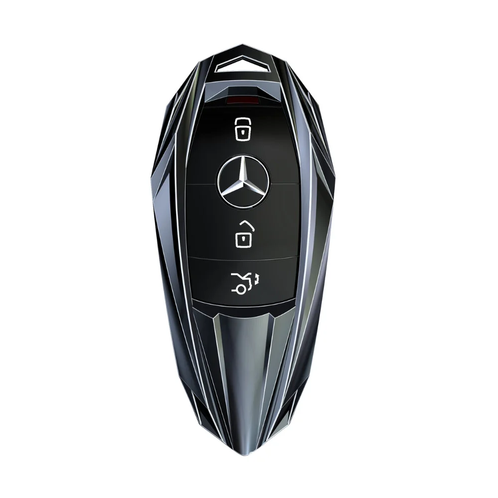 Mercedes Benz Mecha Style Zinc Alloy Car Key Fob Case Cover For Benz A, B, C, E, S, G-Class, GLA, GLB, GLC, GLE, GLS, CLA, CLS, EQC