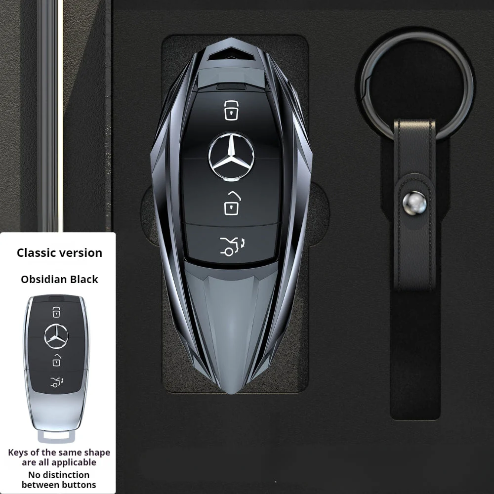 Mercedes Benz Mecha Style Zinc Alloy Car Key Fob Case Cover For Benz A, B, C, E, S, G-Class, GLA, GLB, GLC, GLE, GLS, CLA, CLS, EQC - Image 2