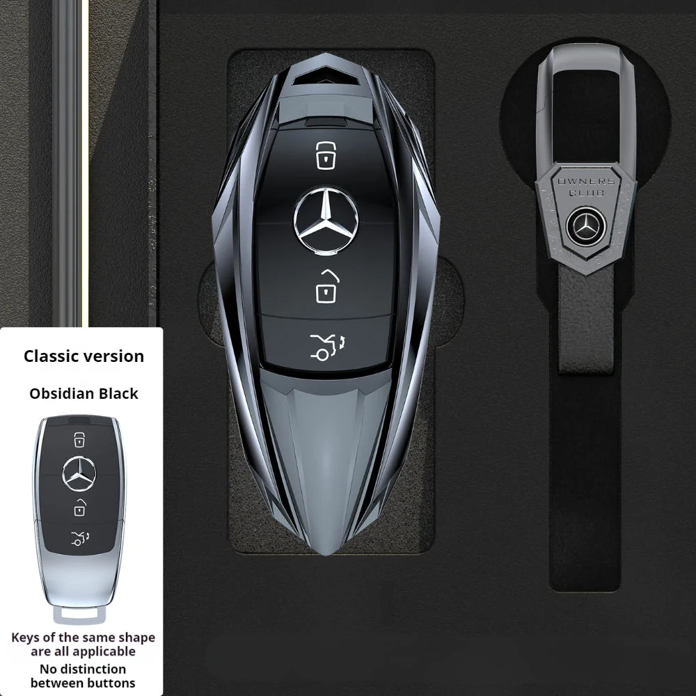 Mercedes Benz Mecha Style Zinc Alloy Car Key Fob Case Cover For Benz A, B, C, E, S, G-Class, GLA, GLB, GLC, GLE, GLS, CLA, CLS, EQC - Image 3