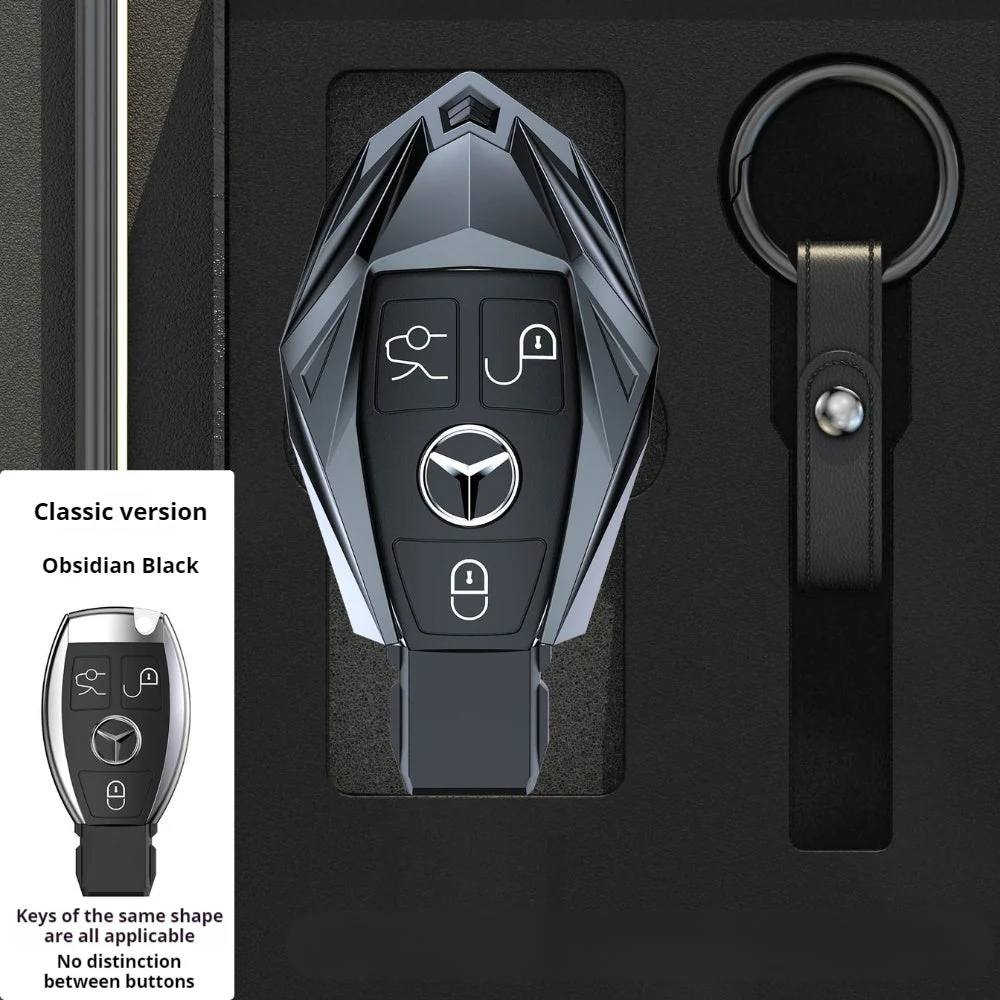 Mercedes Benz Mecha Style Zinc Alloy Car Key Fob Case Cover For Benz A, B, C, E, S, G-Class, GLA, GLB, GLC, GLE, GLS, CLA, CLS, EQC - Image 5