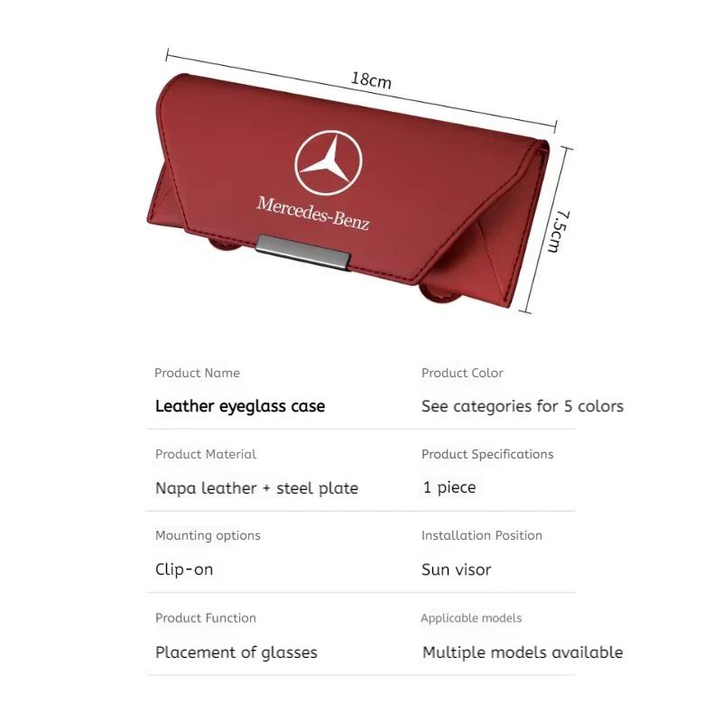 Mercedes-Benz Nappa Leather Car Sunglasses Holder for C-Class, E-Class, A-Class, E300L, GLA, GLC, GLB200/CLA — In-Car Sunglasses Clip Accessory - Image 11