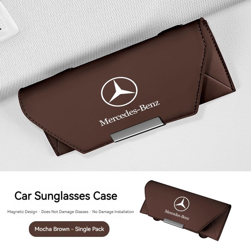 Mercedes-Benz Nappa Leather Car Sunglasses Holder for C-Class, E-Class, A-Class, E300L, GLA, GLC, GLB200/CLA — In-Car Sunglasses Clip Accessory - Image 5