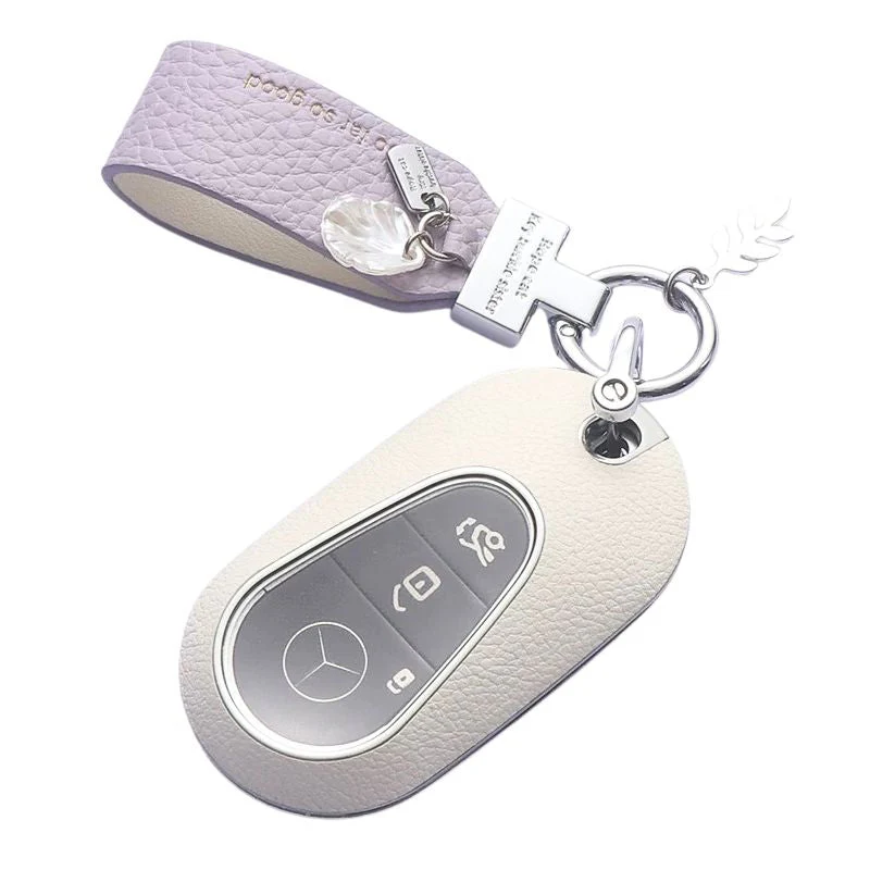 Mercedes Benz Stylish Elegant PU Leather Protection Car Key Fob Case Cover For Benz A, C, E, S-Class, GLC, GLE, GLS, GLS, EQC, EQS