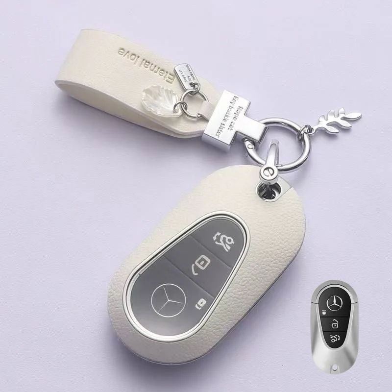Mercedes Benz Stylish Elegant PU Leather Protection Car Key Fob Case Cover For Benz A, C, E, S-Class, GLC, GLE, GLS, GLS, EQC, EQS - Image 4