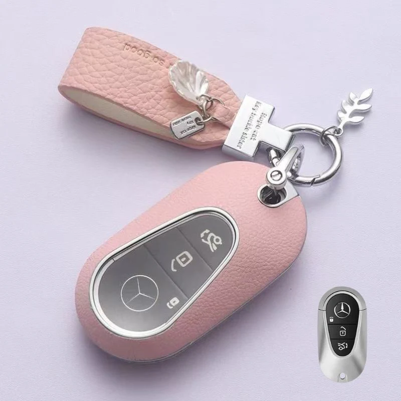 Mercedes Benz Stylish Elegant PU Leather Protection Car Key Fob Case Cover For Benz A, C, E, S-Class, GLC, GLE, GLS, GLS, EQC, EQS - Image 5