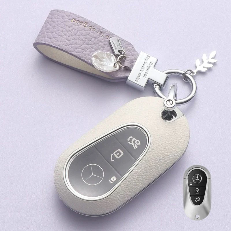 Mercedes Benz Stylish Elegant PU Leather Protection Car Key Fob Case Cover For Benz A, C, E, S-Class, GLC, GLE, GLS, GLS, EQC, EQS - Image 7