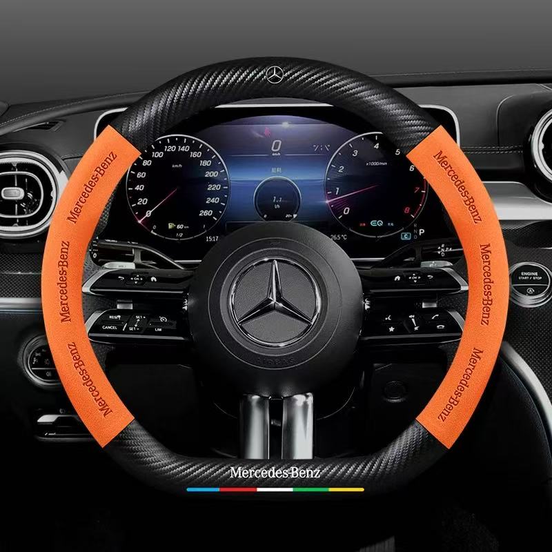 Mercedes-Benz Suede Carbon Fiber Car Steering Wheel Covers For C260L, C200L, GLC, GLA, E300L, A180, GLB220, CLA - Image 10