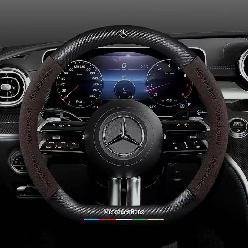 Mercedes-Benz Suede Carbon Fiber Car Steering Wheel Covers For C260L, C200L, GLC, GLA, E300L, A180, GLB220, CLA - Image 11