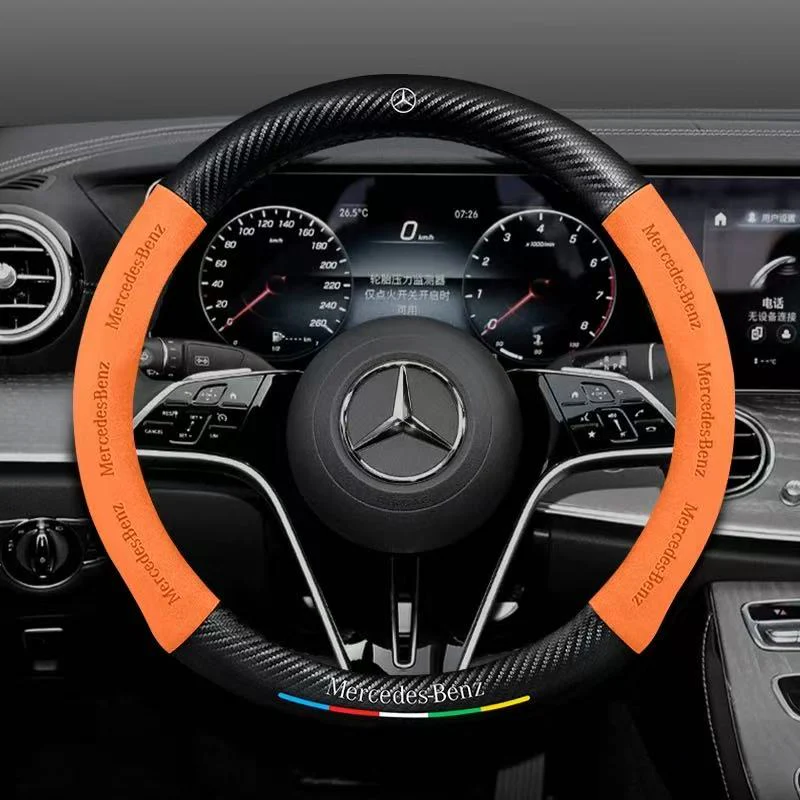 Mercedes-Benz Suede Carbon Fiber Car Steering Wheel Covers For C260L, C200L, GLC, GLA, E300L, A180, GLB220, CLA - Image 13