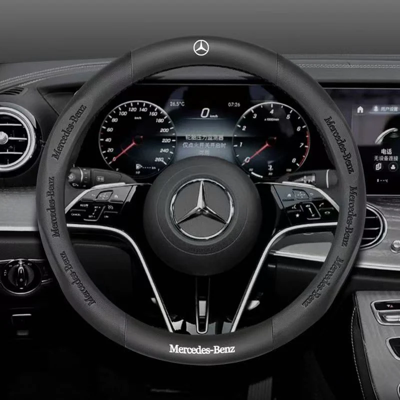 Mercedes-Benz Suede Carbon Fiber Car Steering Wheel Covers For C260L, C200L, GLC, GLA, E300L, A180, GLB220, CLA - Image 2