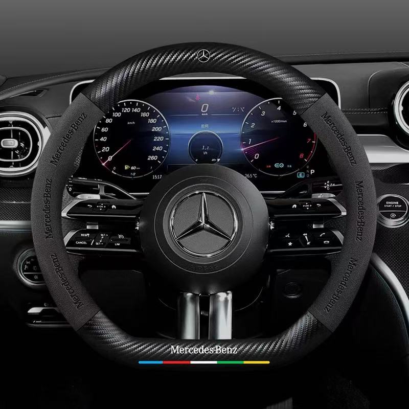 Mercedes-Benz Suede Carbon Fiber Car Steering Wheel Covers For C260L, C200L, GLC, GLA, E300L, A180, GLB220, CLA - Image 8