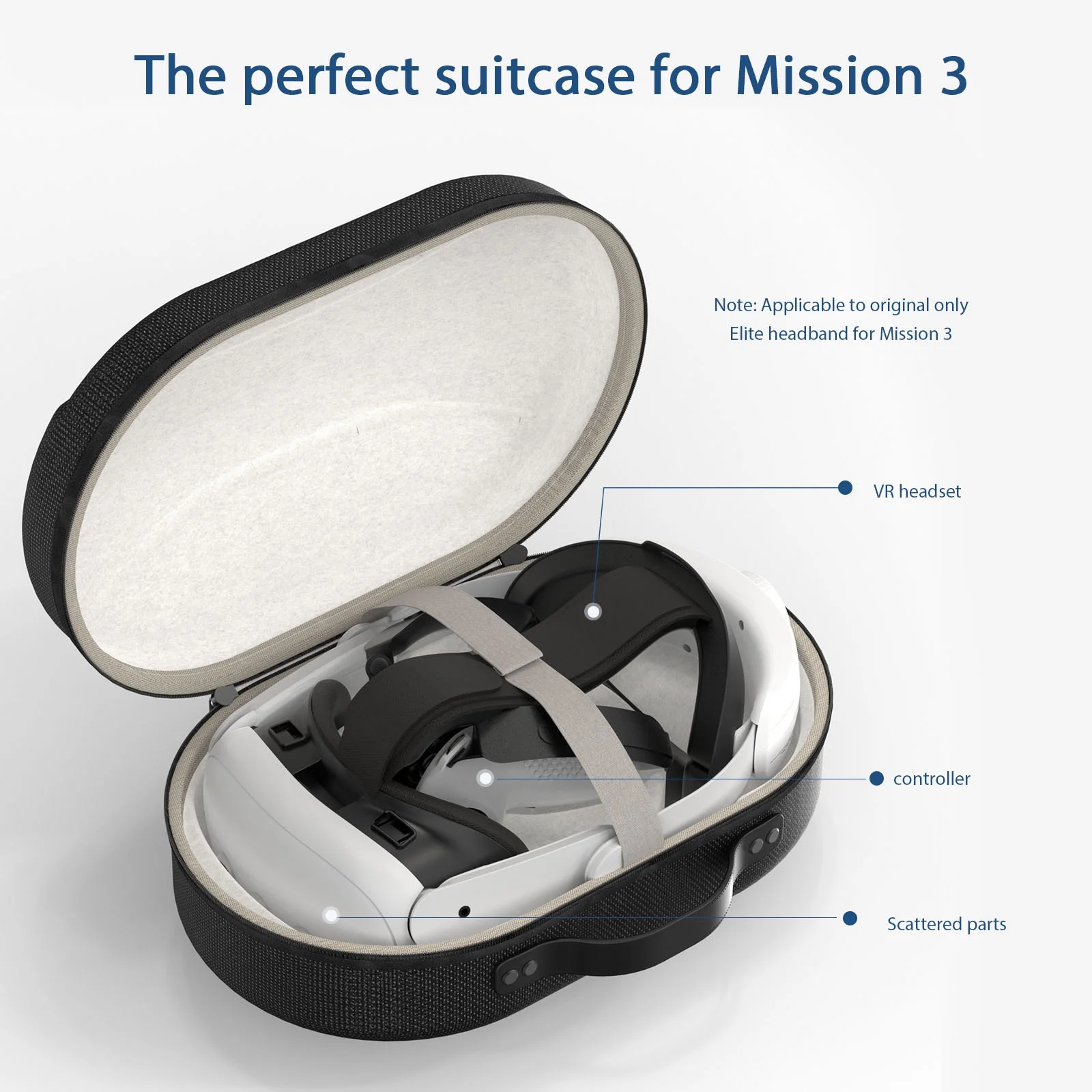 Meta Quest 3 - EVA Handheld Hard Shell Shockproof Storage Case - Image 3