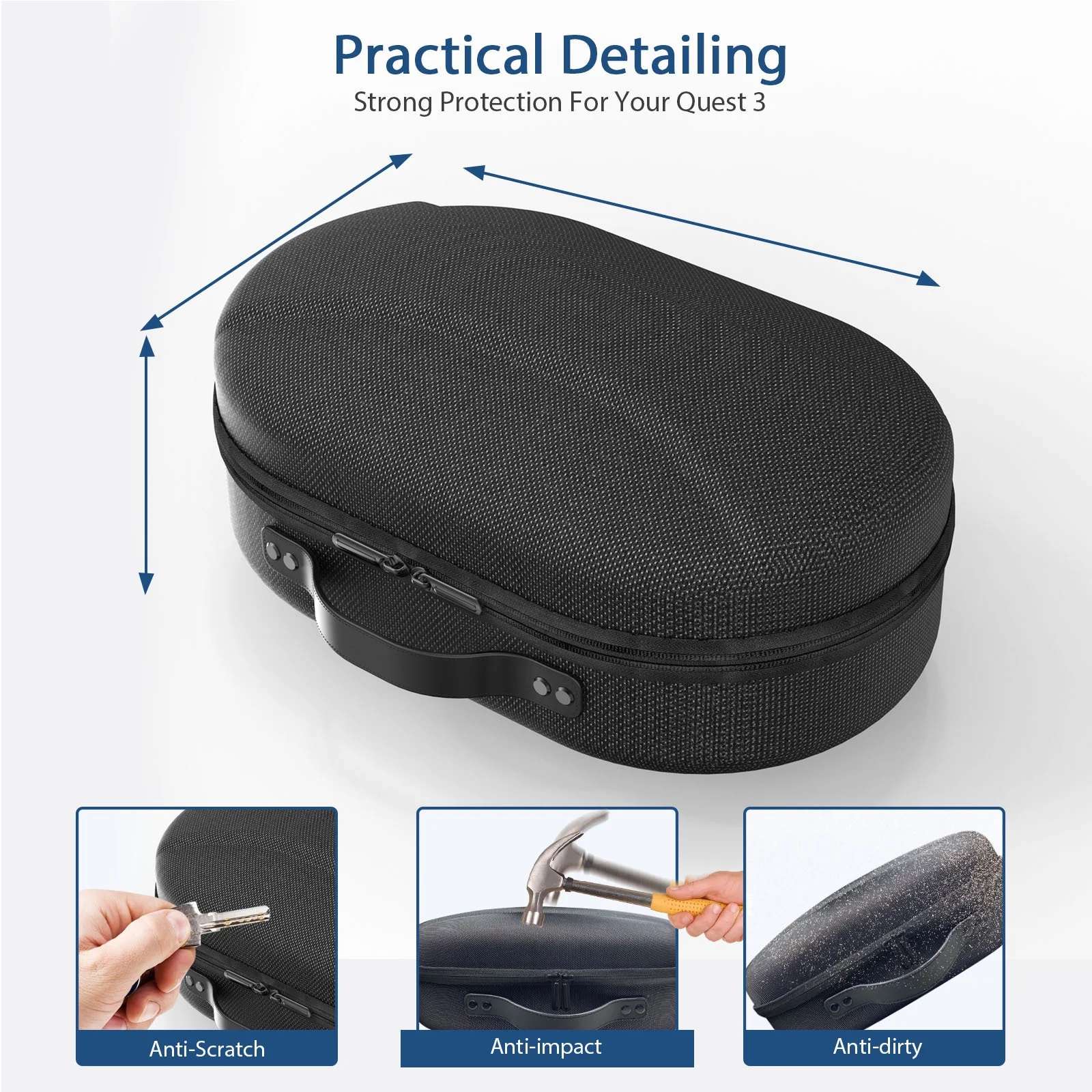 Meta Quest 3 - EVA Handheld Hard Shell Shockproof Storage Case - Image 4