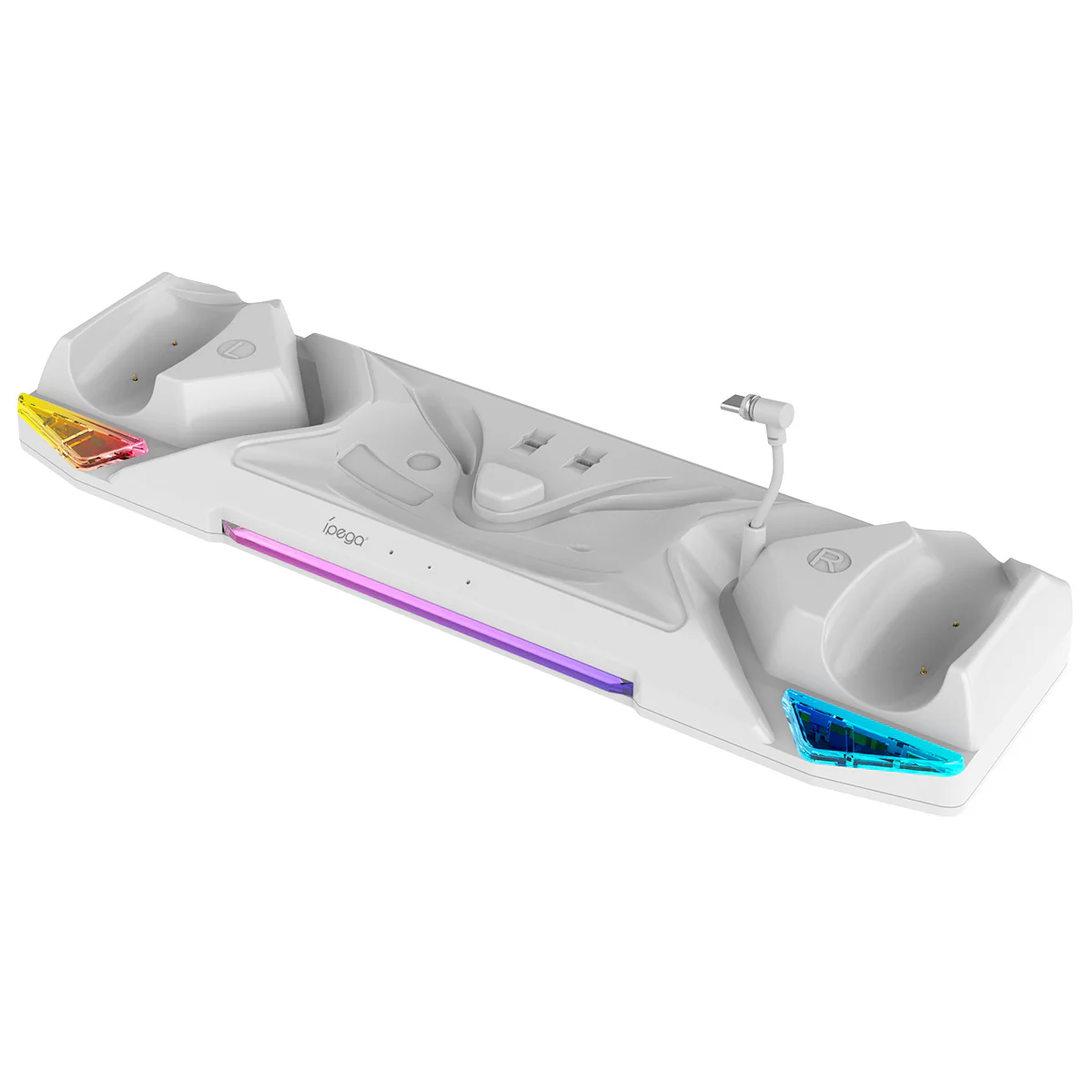Meta Quest 3/Quest 3S/Quest 2 - IPEGA VR Headset & Controllers Charging Dock with RGB Contact Points - Image 5
