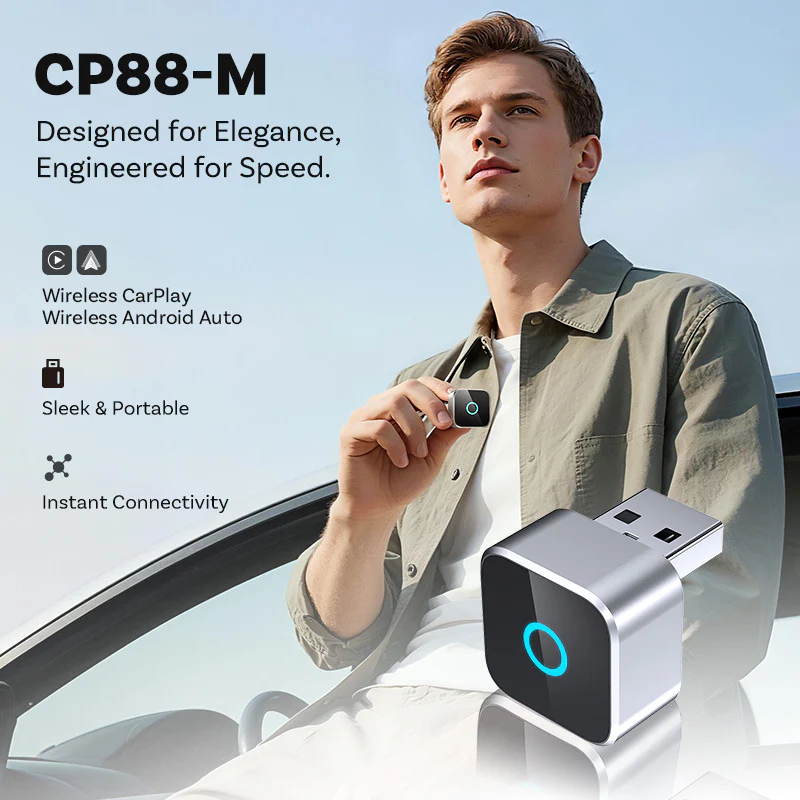 Metal Mirror Wireless CarPlay & Android Auto Adapter, effortless connectivity - Image 3