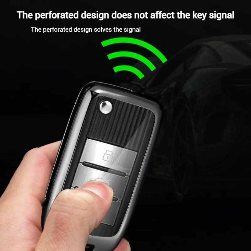 MG Zinc Alloy + PU Leather Car Key Fob Case Cover For MG3, MG5, MG6, MG7, ZST, ZS, GS, MG ONE, MG4 EV - Image 5