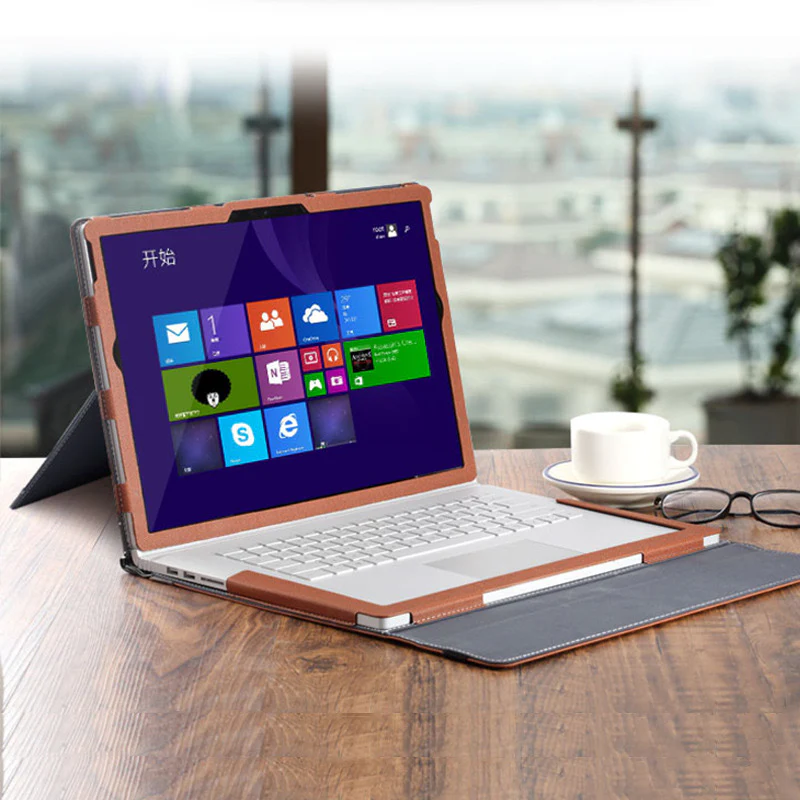 Microsoft Surface Book 1/2/3 Gen 13.5"- PU Leather Detachable Laptop Stand Protective Sleeves Case - Image 10