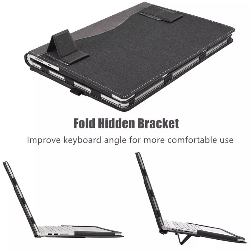 Microsoft Surface Book 1/2/3 Gen 13.5"- PU Leather Detachable Laptop Stand Protective Sleeves Case - Image 4