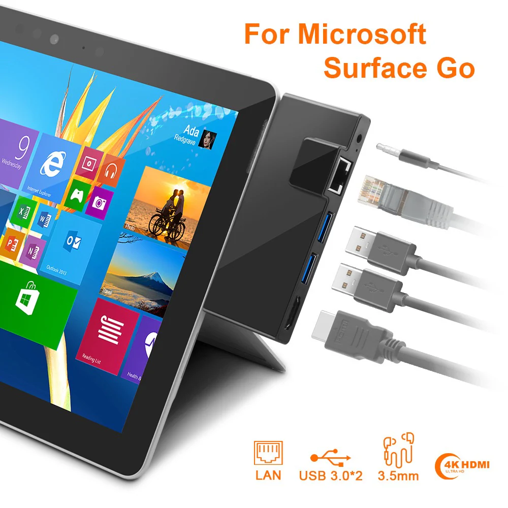 Microsoft Surface Go 1/2/3/4 - Compatible Multifunctional 5-in-1 Docking Station USB C-Hub Adattatore With 4K HDMI