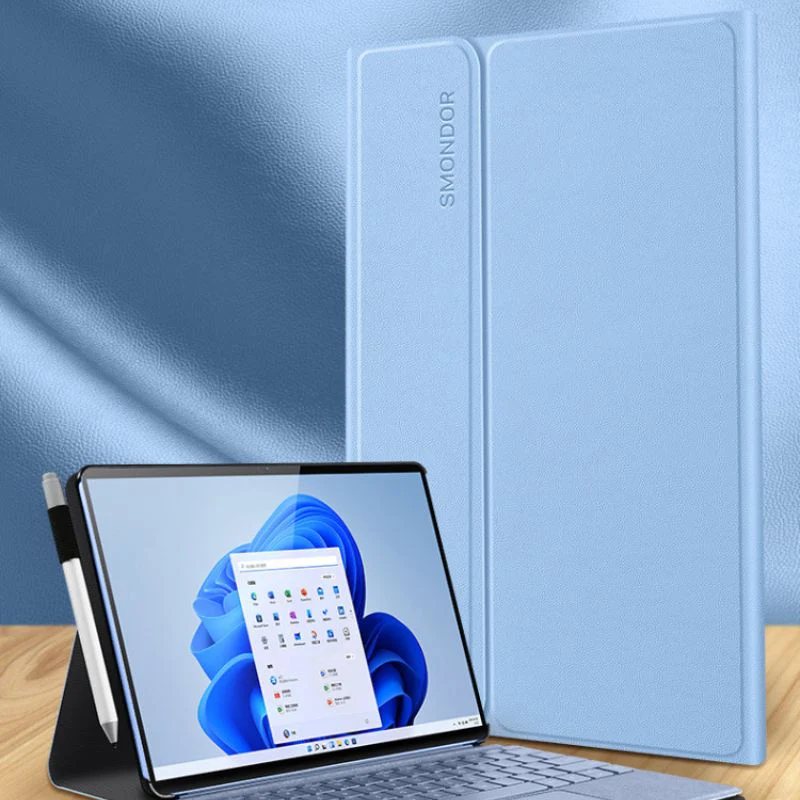 Microsoft Surface Pro 9 - Slim & Lightweight Leather Magnetic Buckle Case - Image 10