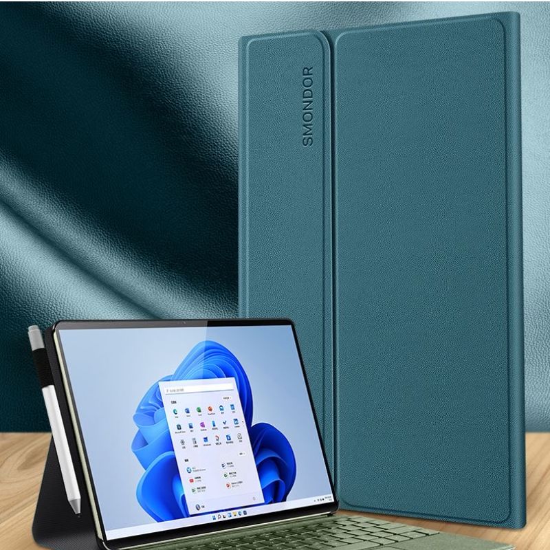 Microsoft Surface Pro 9 - Slim & Lightweight Leather Magnetic Buckle Case - Image 8