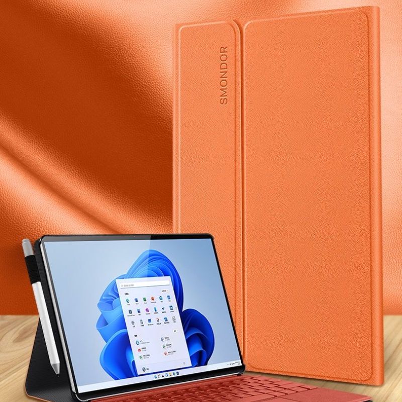 Microsoft Surface Pro 9 - Slim & Lightweight Leather Magnetic Buckle Case - Image 9