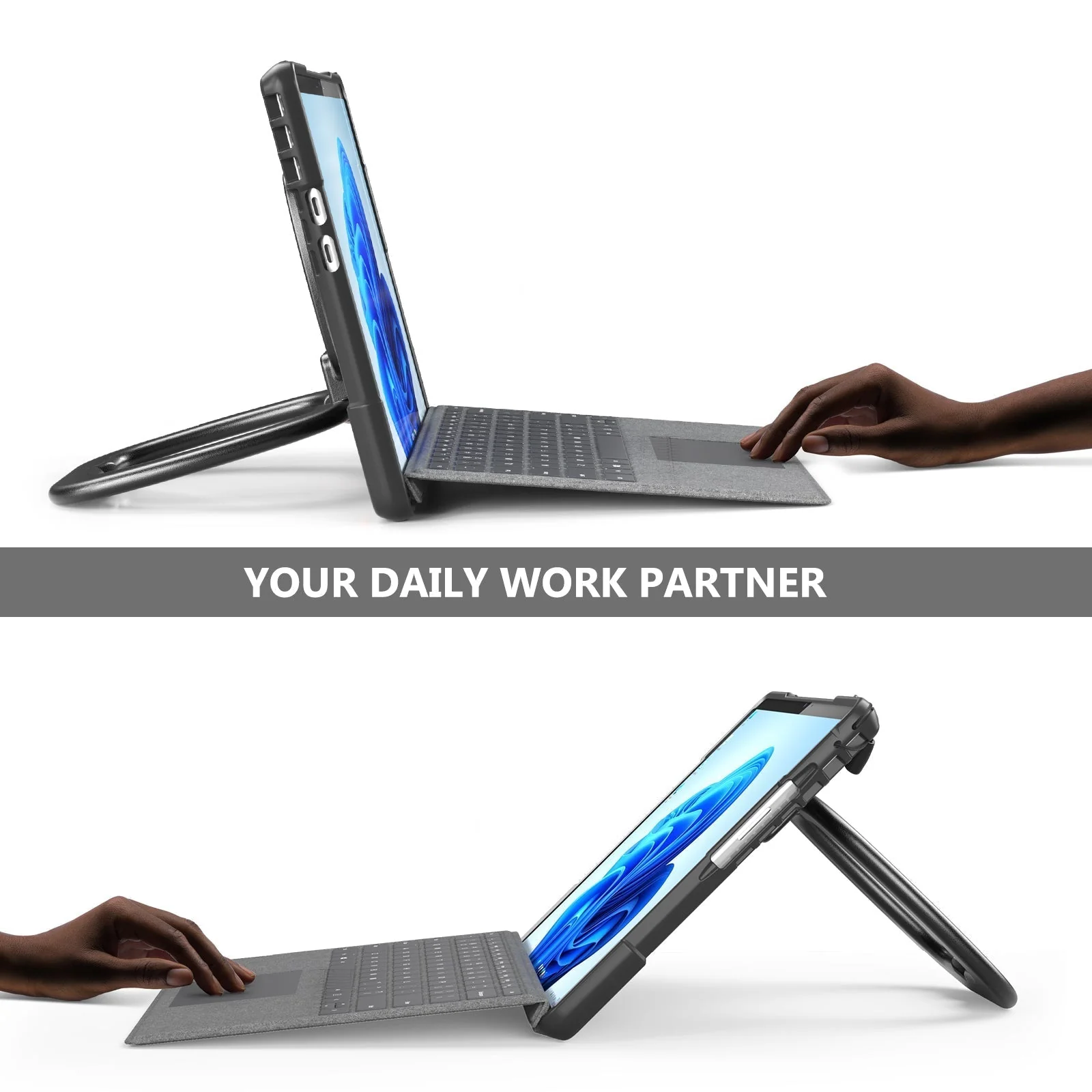 Microsoft Surface Pro 10/11 - 360 Degree Rotate Shockproof Heavy Duty Tough Stand Case Cover With Pen Holder - Image 11
