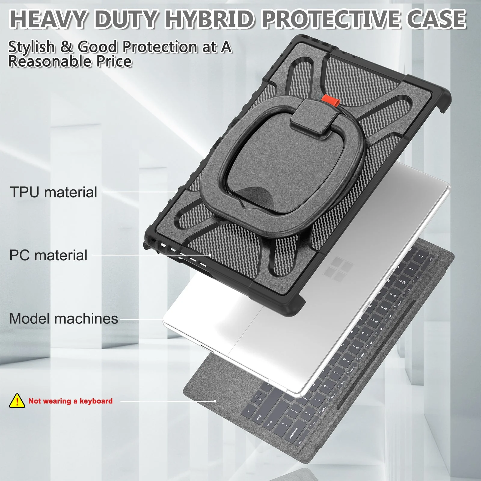 Microsoft Surface Pro 10/11 - 360 Degree Rotate Shockproof Heavy Duty Tough Stand Case Cover With Pen Holder - Image 5