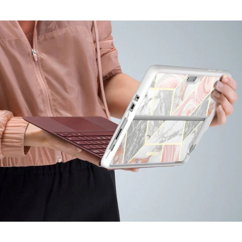 [With Pen Slot] Microsoft Surface Pro 9 (2038) - iBlason TPU Soft Frame Slim Glitter Marble Shockproof Case - Image 7