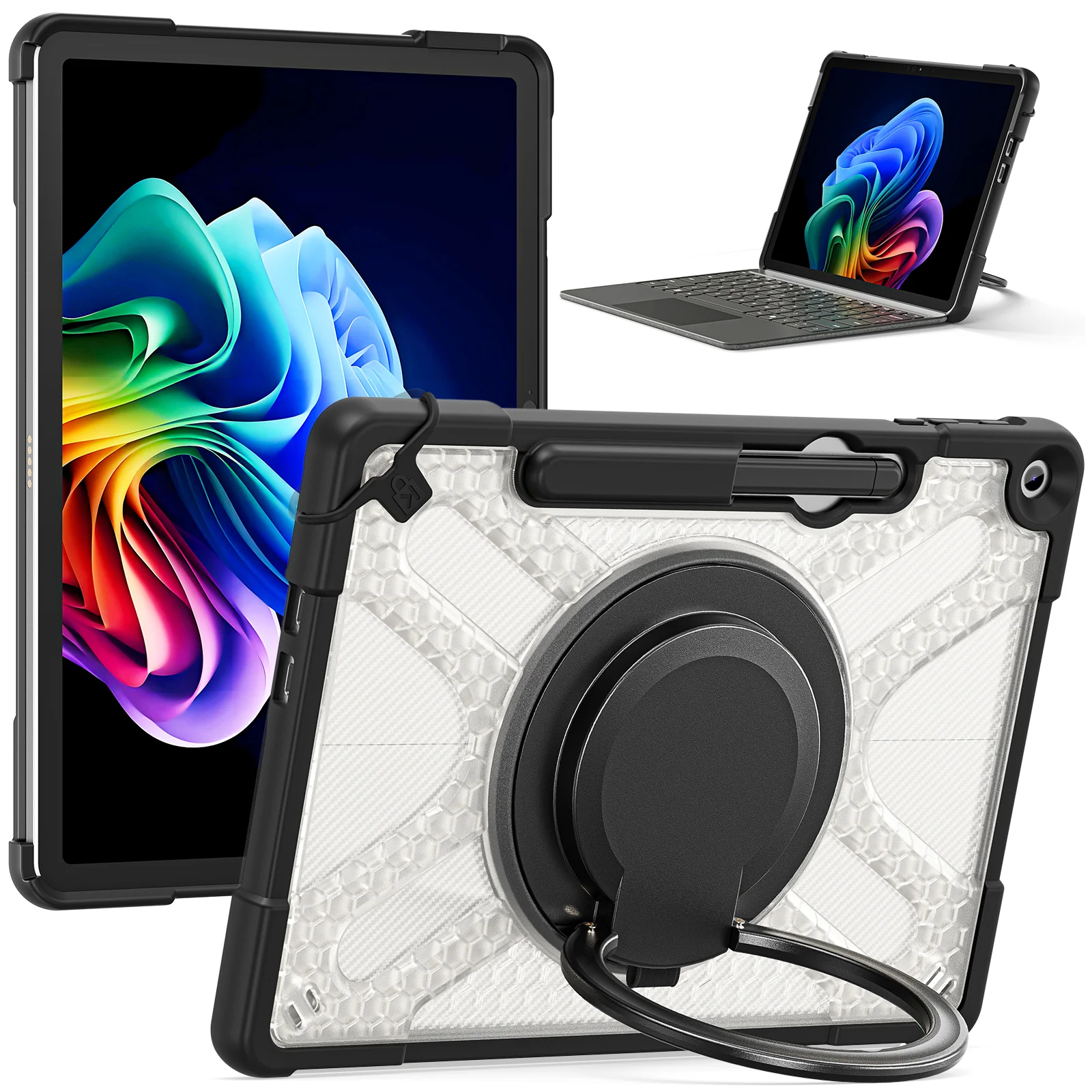 Microsoft Surface Pro 12 (2025) - 360 Degree Rotate Shockproof Heavy Duty Tough Stand Case Cover With Pen Holder - Image 2