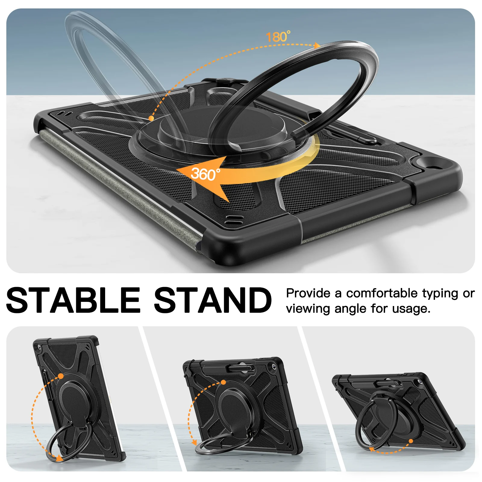 Microsoft Surface Pro 12 (2025) - 360 Degree Rotate Shockproof Heavy Duty Tough Stand Case Cover With Pen Holder - Image 4