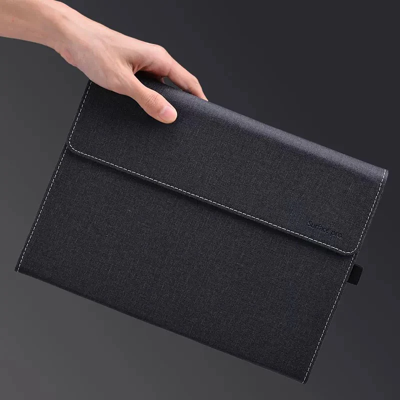 Microsoft Surface Pro 4/5/6/7 - Business Slim Folding PU Leather Hard Back Shell - Image 13