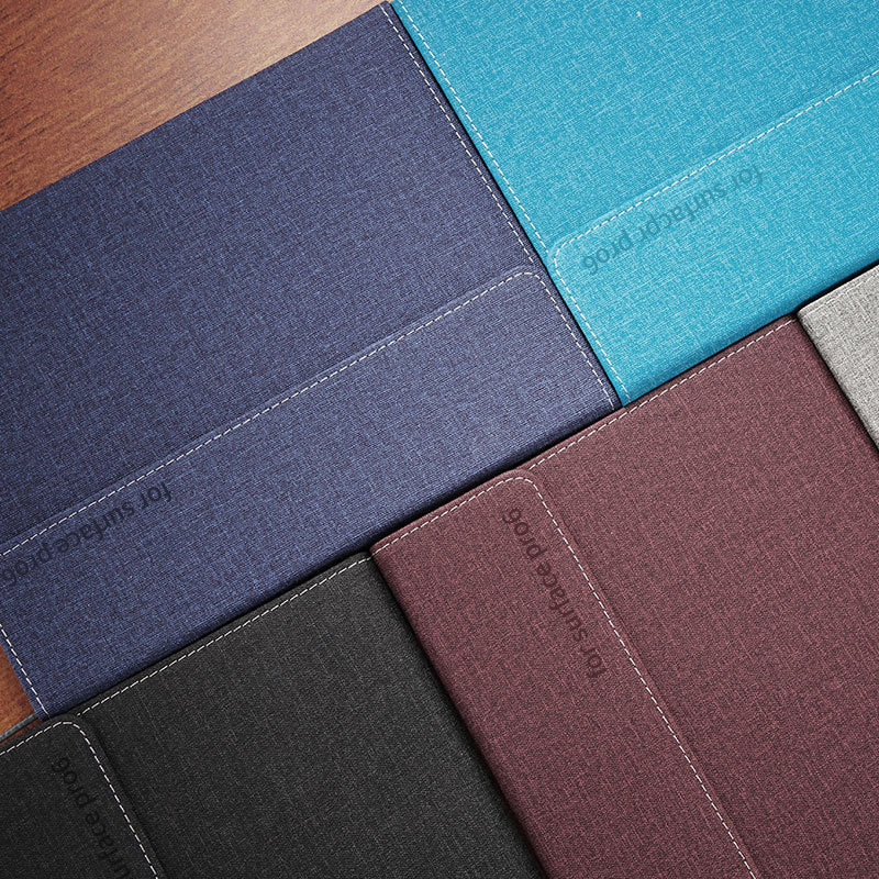 Microsoft Surface Pro 4/5/6/7 - Business Slim Folding PU Leather Hard Back Shell - Image 2