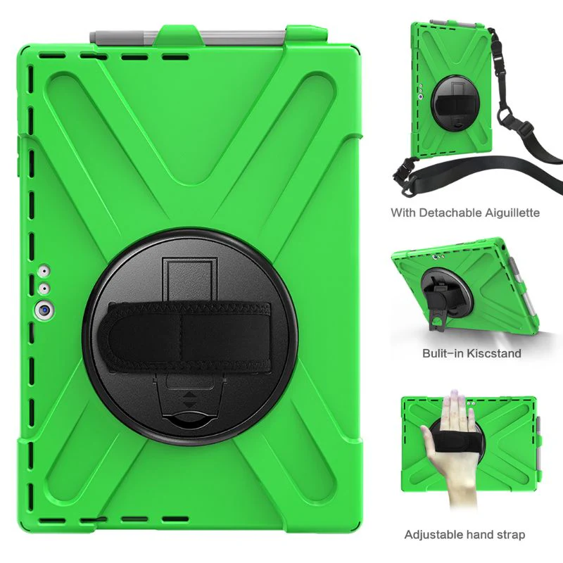 Microsoft Surface Pro 4/5/6/7/7 Plus - 360 Degree Rotate Shockproof Heavy Duty Tough Stand Case Cover With Strap & Pen Holder - Image 5