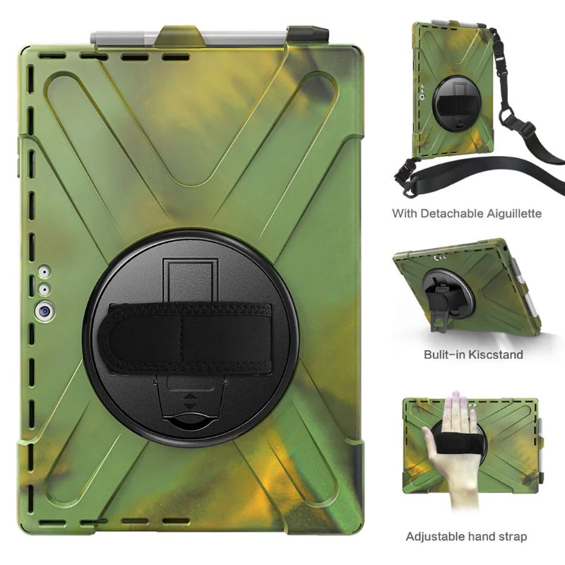 Microsoft Surface Pro 4/5/6/7/7 Plus - 360 Degree Rotate Shockproof Heavy Duty Tough Stand Case Cover With Strap & Pen Holder - Image 8