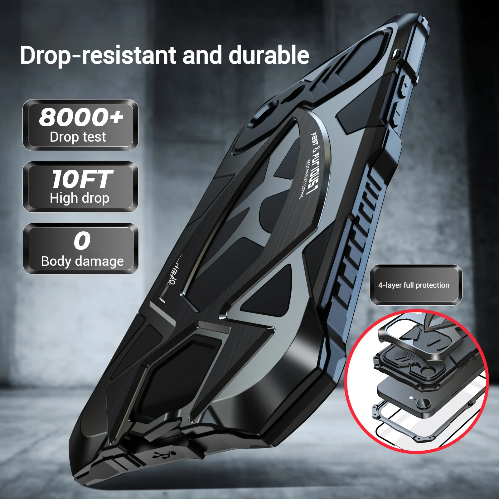 [Military-Grade Protection] [Metal Frame Bumper] Apple iPhone 16e & 17e - Heavy Duty Shockproof Series Phone Case - Image 2
