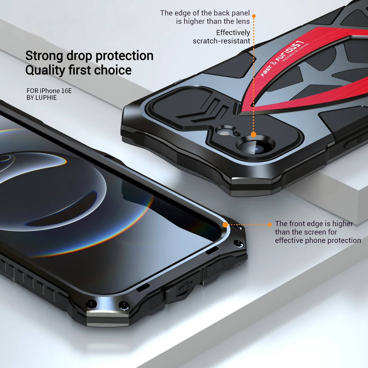 [Military-Grade Protection] [Metal Frame Bumper] Apple iPhone 16e & 17e - Heavy Duty Shockproof Series Phone Case - Image 6