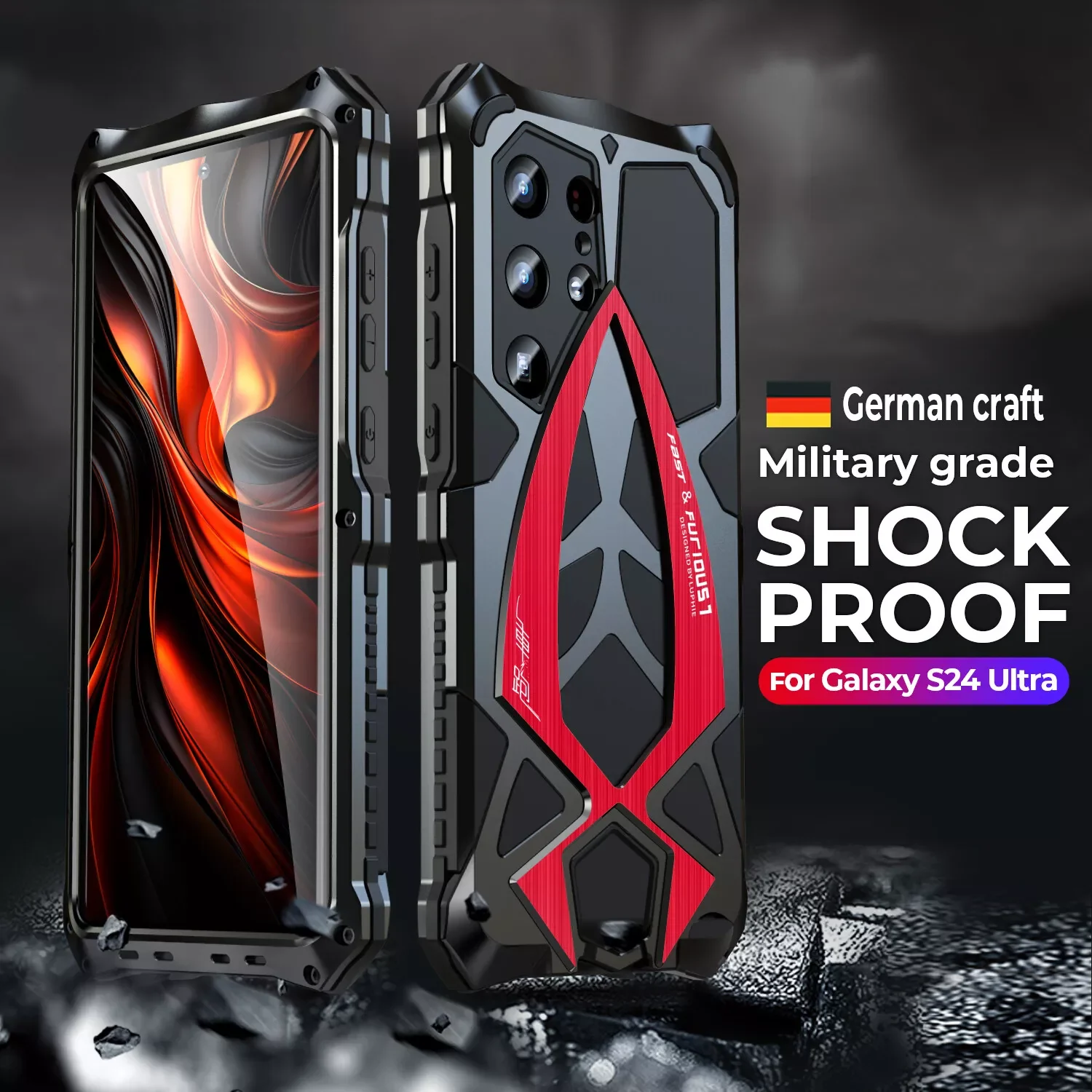 [Military-Grade Protection] [Metal Frame Bumper] Samsung Galaxy S24 Ultra - Heavy Duty Shockproof Series Phone Case - Image 3