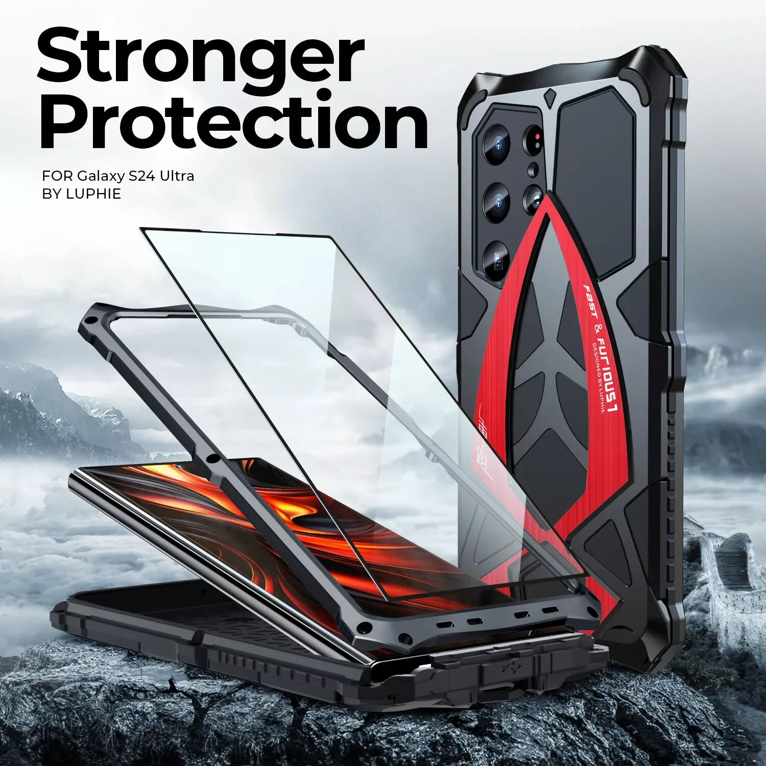 [Military-Grade Protection] [Metal Frame Bumper] Samsung Galaxy S24 Ultra - Heavy Duty Shockproof Series Phone Case - Image 4