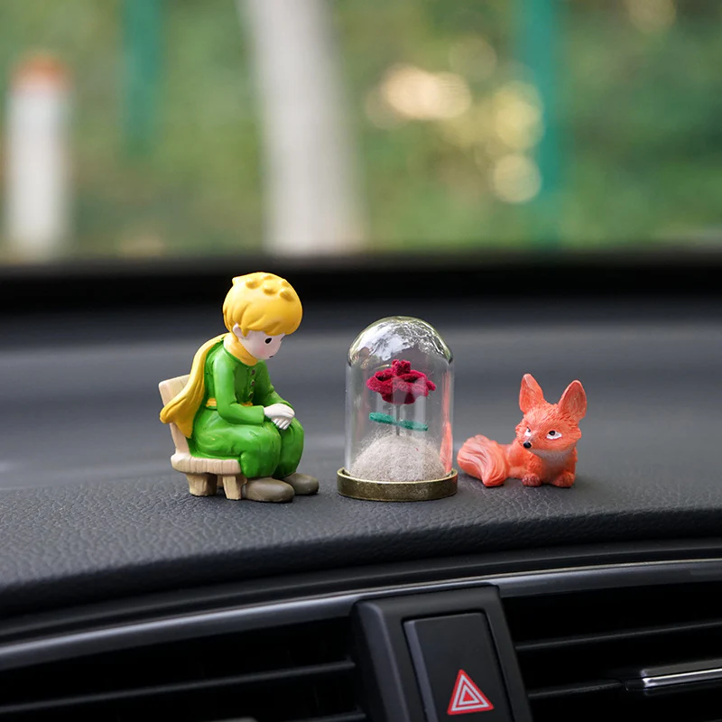 Mini Little Prince Car Dashboard Ornament Set – Cute Healing Style Interior Decoration Gift