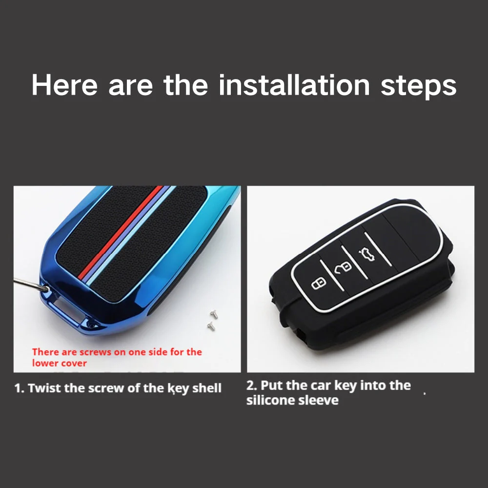 Mitsubishi Zinc Alloy + Silicone Car Key Fob Case Cover For Outlander, Eclipse Cross, ASX, Pajero, Lancer - Image 12