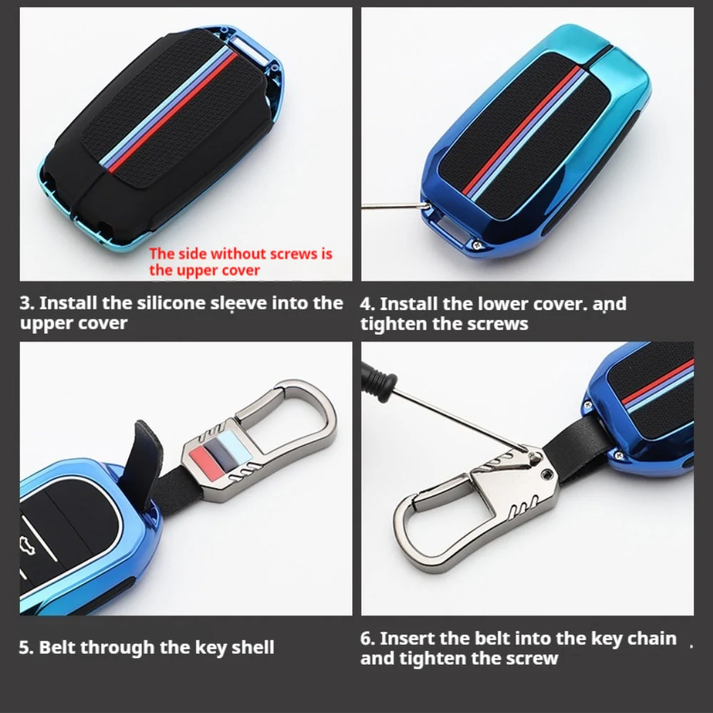Mitsubishi Zinc Alloy + Silicone Car Key Fob Case Cover For Outlander, Eclipse Cross, ASX, Pajero, Lancer - Image 13