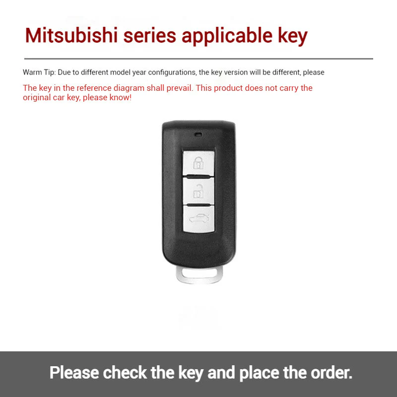 Mitsubishi Zinc Alloy + Silicone Car Key Fob Case Cover For Outlander, Eclipse Cross, ASX, Pajero, Lancer - Image 2